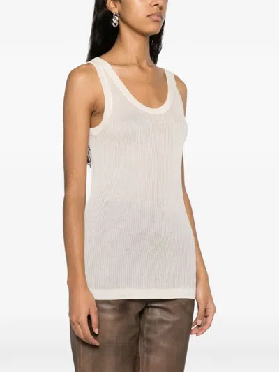 Lemaire Ribbed Tank Top In White