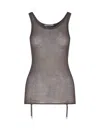 Lemaire Ribbed Texture Tank Top With Adjustable Straps In Brown