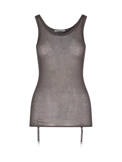 LEMAIRE RIBBED TANK TOP WITH GARTERS
