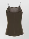Lemaire Ribbed Texture Tank Top With Spaghetti Straps In Black