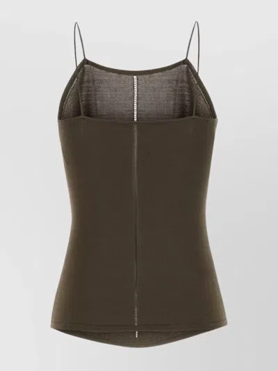 LEMAIRE RIBBED TEXTURE TANK TOP WITH SPAGHETTI STRAPS