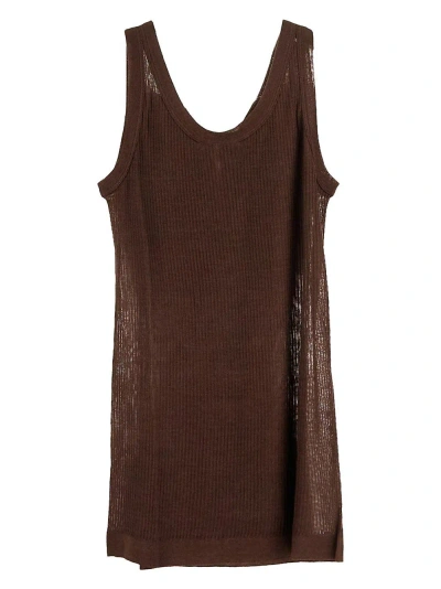 Lemaire Ribbed Top In Brown