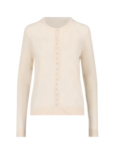 Lemaire Seamless Viscose Blend Ribbed Top In Beige