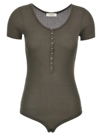 LEMAIRE LEMAIRE RIBBED VISCOSE AND SILK BLEND BODYSUIT