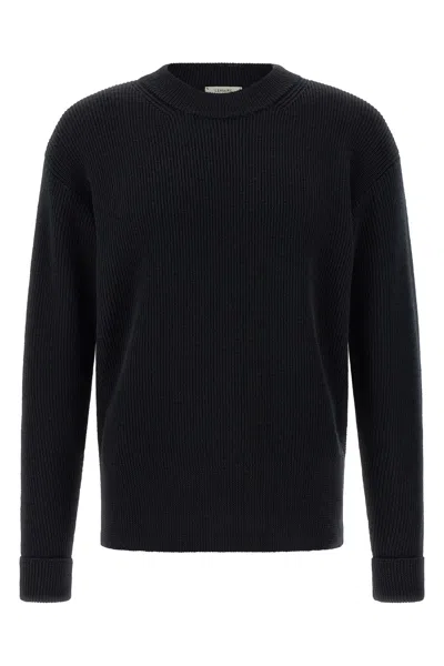 Lemaire Ribbed Wool Sweater In Black