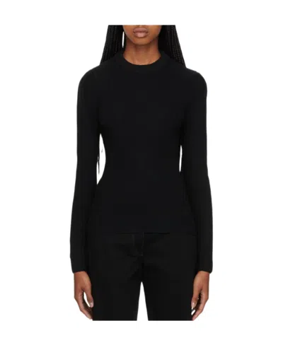 Lemaire Ribbed Wool Sweater In Black