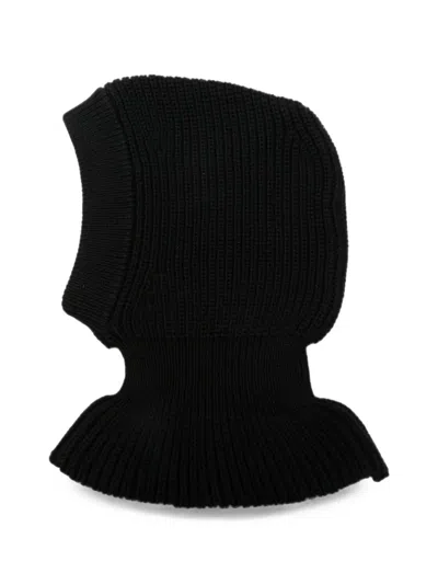 Lemaire Ribbed-knit Balaclava In Black