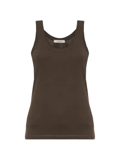 Lemaire Ribbed-knit Scoop-neck Tank Top In Brown