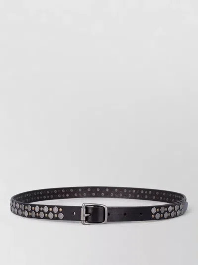 Lemaire Rio Studs Adjustable Length Leather Belt In Black