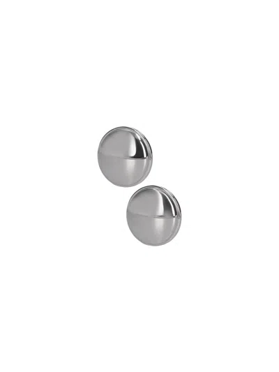Lemaire Round Disc Stud Earrings In Silver