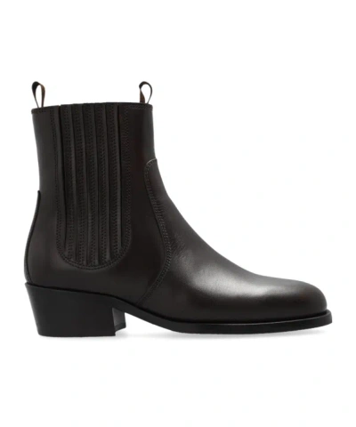 Lemaire Round Head Chelsea Boots In Black