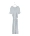 Lemaire Belted Rib Dress Blue Grey In White