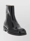 Lemaire Round Toe Leather Ankle Footwear In Black
