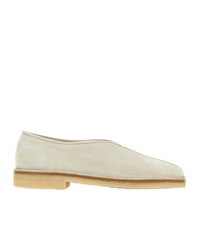 Lemaire Round-toe Slip-on Flat Shoes In White