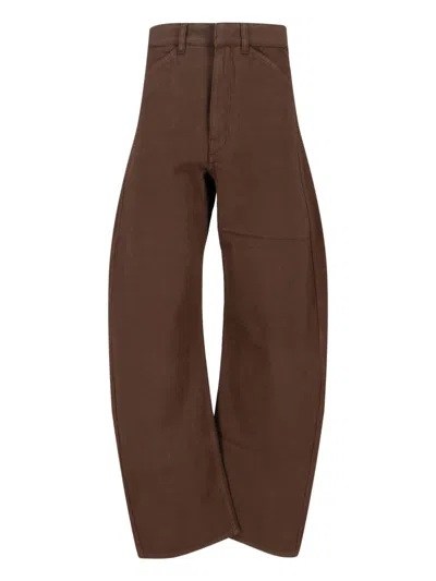 Lemaire Rounded Pants In Brown