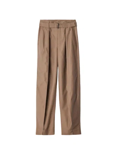 Lemaire Rounded Pants In Polycotton Twill In Brown