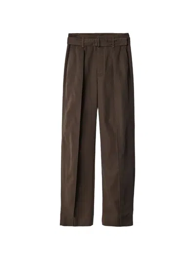 Lemaire Rounded Pants In Polycotton Twill In Brown
