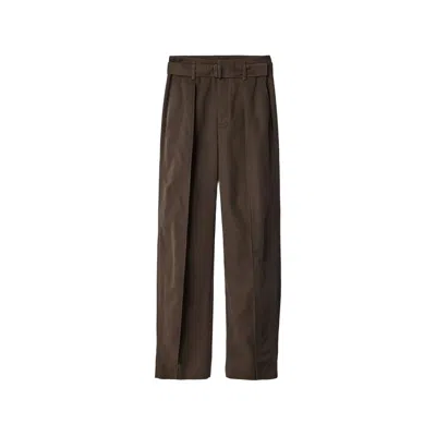 Lemaire Rounded Pants In Polycotton Twill In Brown