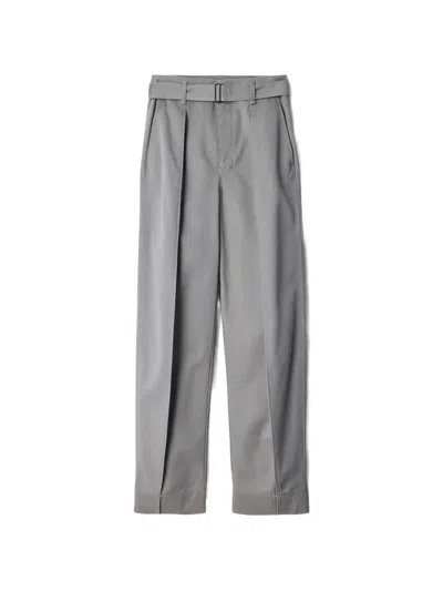 Lemaire Rounded Pants In Polycotton Twill In Gray