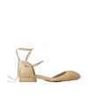 Lemaire Yellow Micro Ballerina Heeled Sandals In Nude