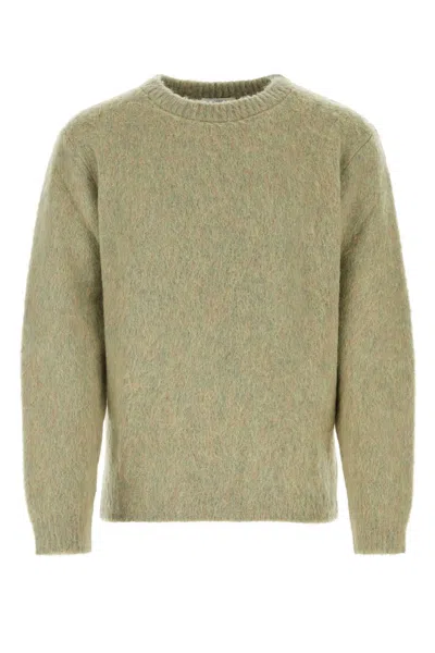 Lemaire Sage Green Stretch Mohair Blend Sweater In Meadowmelange