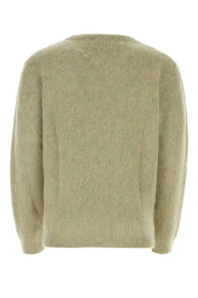 Lemaire Sage Green Stretch Mohair Blend Sweater In Meadowmelange