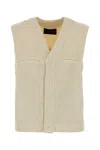 Lemaire Sand Canvas Vest In Neutral