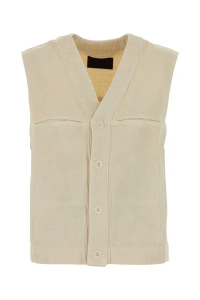 Lemaire Sand Canvas Vest In Neutral
