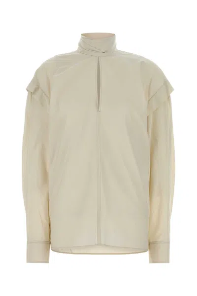 LEMAIRE SAND COTTON BLEND BLOUSE
