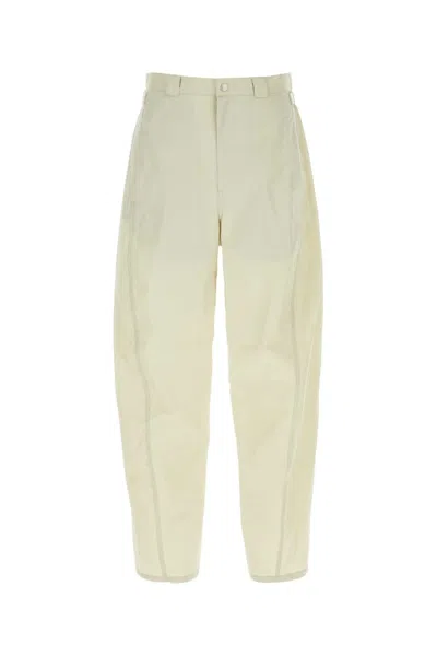 Lemaire Pantalone In Misto Cotone Sabbia Uomo In Beige O Tan