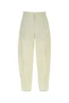 Lemaire Pant Cotton Blend Straight Leg In Beige