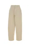 Lemaire Sand Denim Wide-leg Jeans In Nude