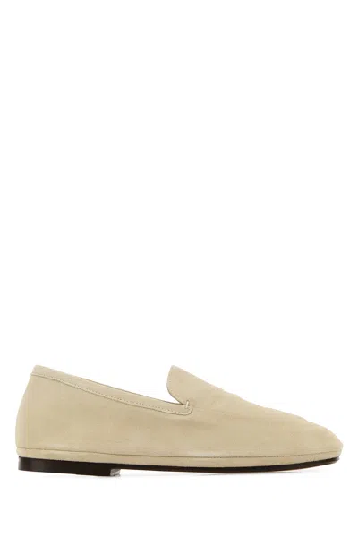 Lemaire Sand Suede Loafers In Brown