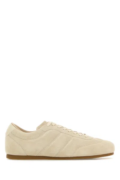 Lemaire Suede Low-top Sneakers Rubber Sole In Neutral