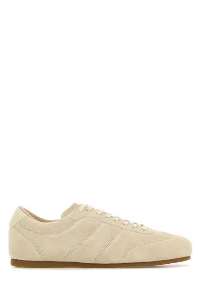 Lemaire Suede Low-top Sneakers Rubber Sole In Neutral