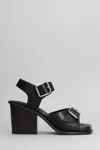 Lemaire Embellished Leather Sandals In Black