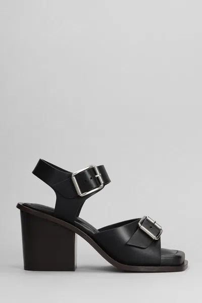 Lemaire Embellished Leather Sandals In Black