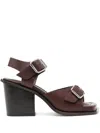 Lemaire Woman Sandals Chocolate Brown Size 10 Cow Leather In Brown