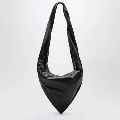 Lemaire Scarf Bag In Black/brown Leather Men