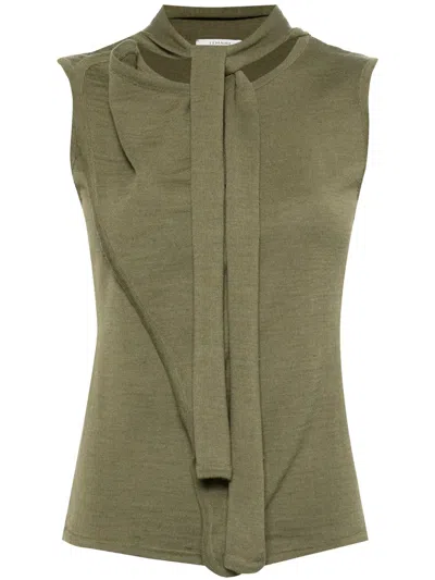 Lemaire Scarf-detail Asymmetric Top In 绿色