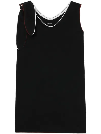 Lemaire Scarf-detail Contrast-trim Top In Black