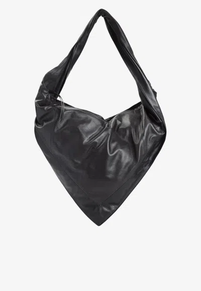 Lemaire Scarf Leather Shoulder Bag In Brown