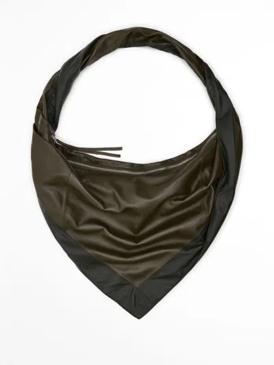 Lemaire Scarf Leather Shoulder Bag In Green