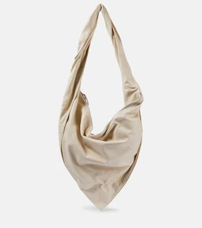 Lemaire Schultertasche Scarf Aus Leder In Weiss