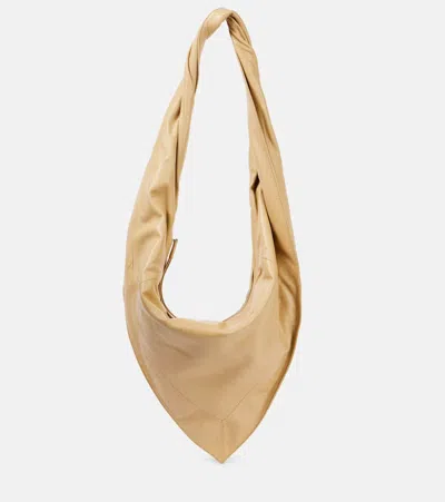 Lemaire Schultertasche Scarf Small Aus Leder In Weiss