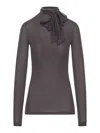 Lemaire Scarf Sweater With Patches In Gray