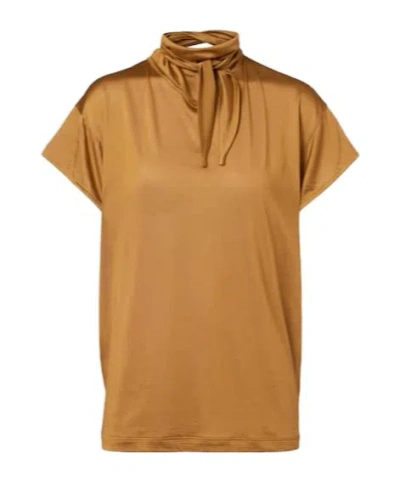 Lemaire Brown High Neck Tie T-shirt