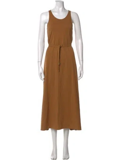 Pre-owned Lemaire Scoop Neck Long Dress In Brown