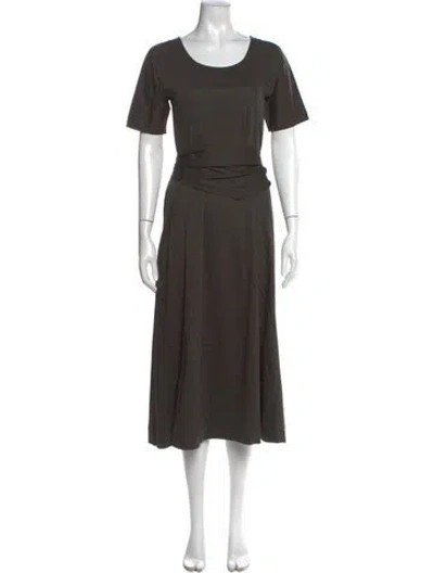 Pre-owned Lemaire Scoop Neck Long Dress In Green