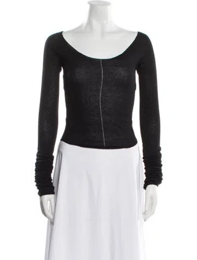Pre-owned Lemaire Scoop Neck Long Sleeve Top In Black